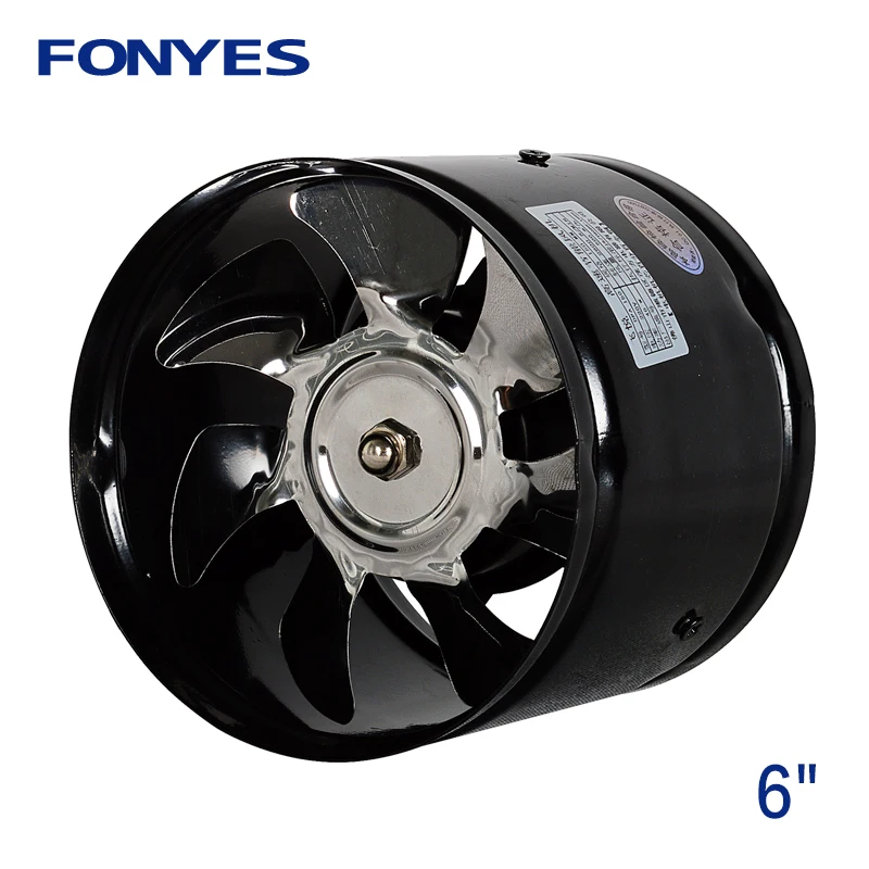 Billige 6 zoll abgas inline impeller ventilator metall rohr dunst ventilator wand ventilator für badezimmer küche 150mm 220V 110V