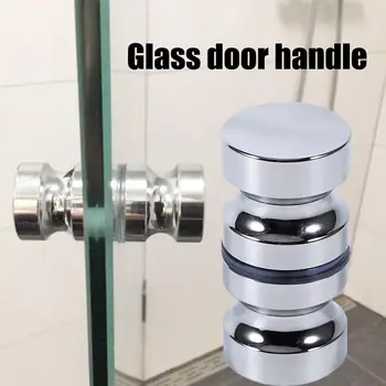 

Door Handle 1.1" Dia Aluminum Alloy Glass Door Knob Kitchen Bathroom Shower Cabinet Handle with Screw