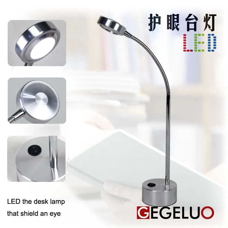 

Aluminum profile led3w green silver mini small table lamp