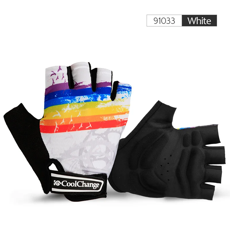 Coolсмена велосипедные перчатки с полупальцами мужские женские летние спортивные противоударные велосипедные перчатки с гелевой пропиткой MTB перчатки велосипедные гуантес Ciclismo - Цвет: 91033 White