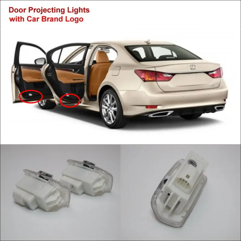 Liandlee Автомобильный Дверной светильник Ghost Shadow s для Lexus GS300~, дверная лампа с фирменным логотипом, светодиодный прожектор, приветственный светильник