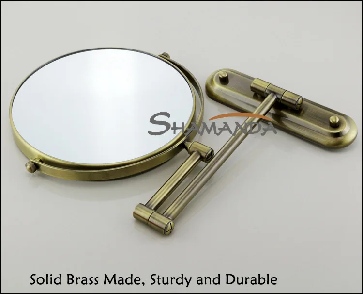 Высококачественная прочная состаренная латунная бронзоосметическая зеркало в настенные зеркала аксессуары для ванной комнаты продукты-60021