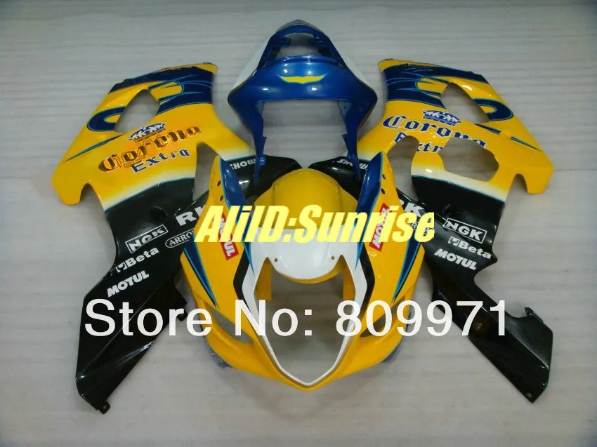 

S371 BEST Corona Yellow blue full Fairing for SUZUKI GSXR1000 2003 2004 GSX-R1000 03 04 GSXR1000 K3 03 04 2003 2003