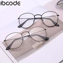 Iboode, новые дизайнерские женские очки, оптическая оправа, металлические круглые очки, оправа, прозрачные линзы, очки, черные, серебряные, золотые, очки для глаз