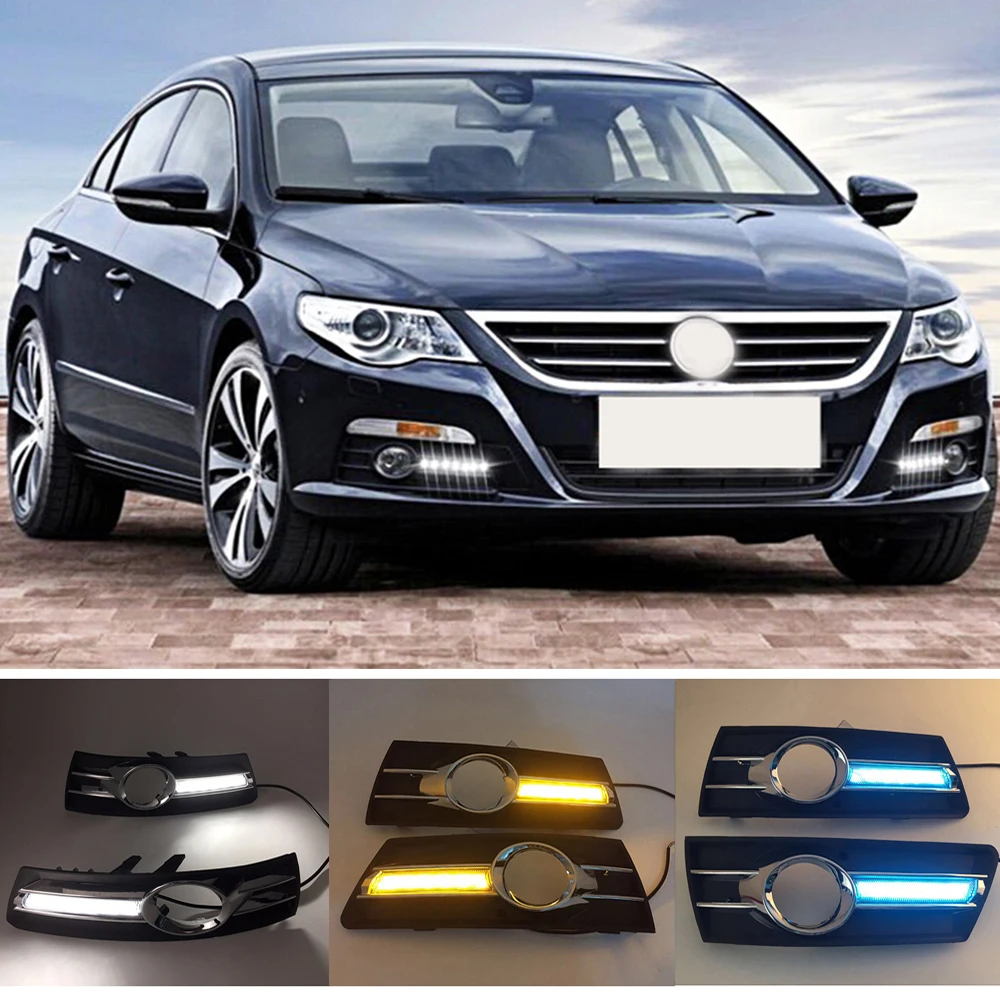 

CAPQX 1 Pair For Volkswagen Passat CC 2010-13 LED Daytime Running Light Turning Signal Lamp DRL Day Light Fog light Cover Frame