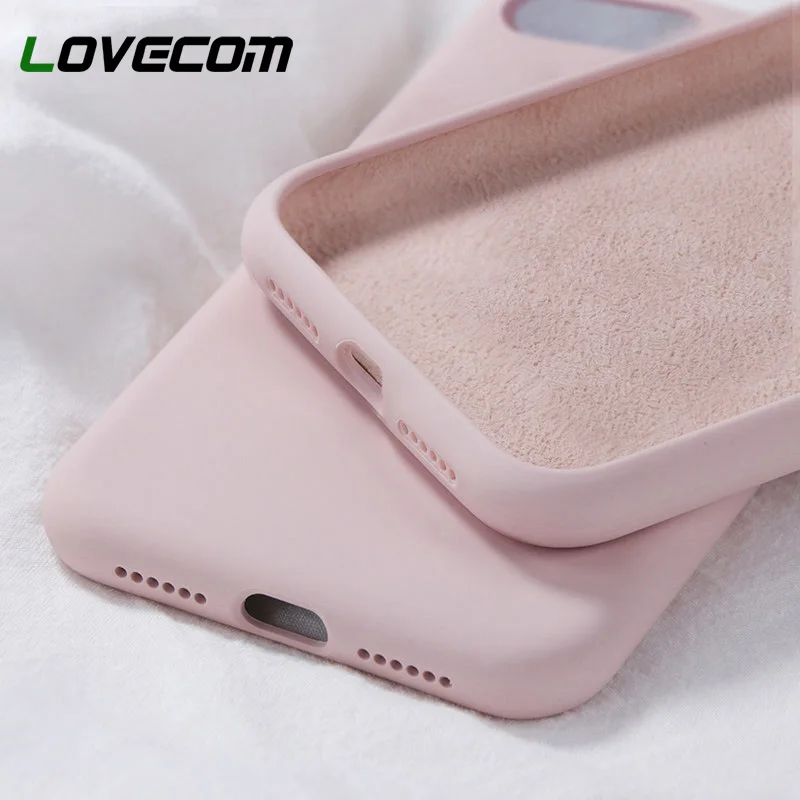 Силиконовый однотонный чехол LOVECOM ярких цветов для iPhone 11 Pro Max XS Max XR X для iPhone 6 6S 7 8 Plus, мягкая задняя крышка из ТПУ для телефона