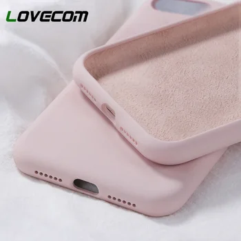 

LOVECOM Silicone Solid Candy Color Case for iPhone 11 Pro Max XS Max XR X for iPhone 6 6S 7 8 Plus Soft TPU Phone Back Cover