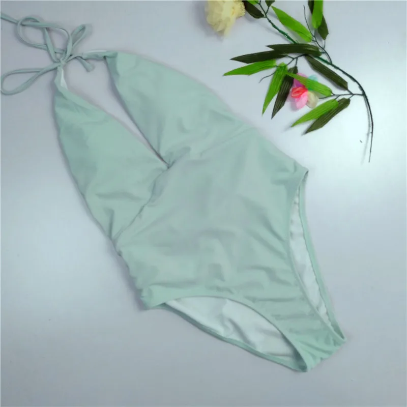 Сексуальный цельный купальник с глубоким v-образным вырезом, женский купальник с завязками, женский купальный костюм, купальный костюм, монокини