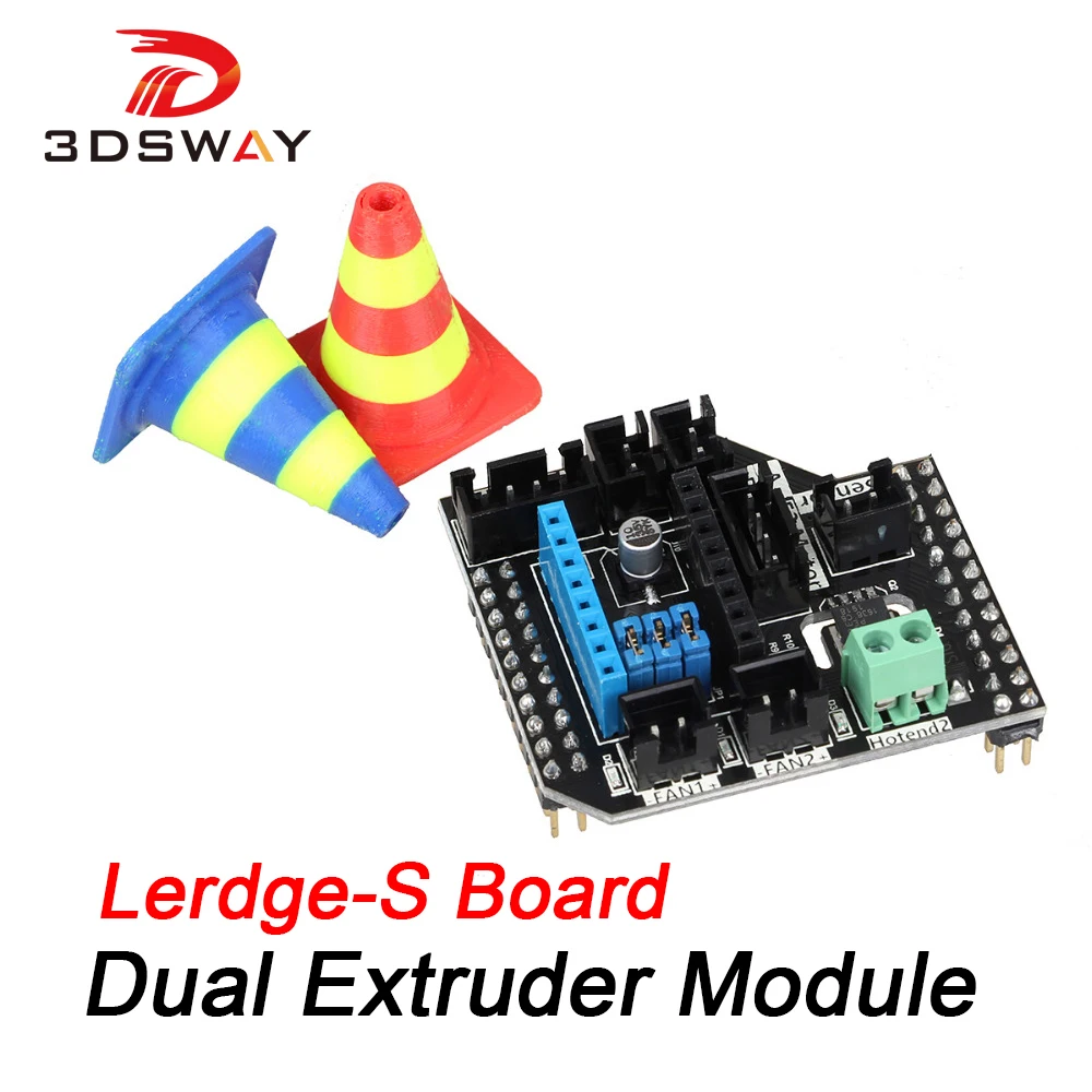 

3DSWAY 3D Printer Parts Lerdge Dual Extruder Module Double Extrusion Printhead Expansion Module 2 in 1 out Hotend Module