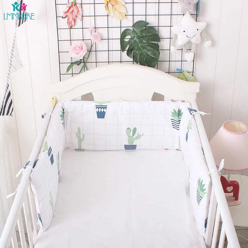 Print Baby Crib Bed Bumpers Cotton Newborn Bumper Cot Protector for Babies Boys and Grils Crib liner180CM*1PCS