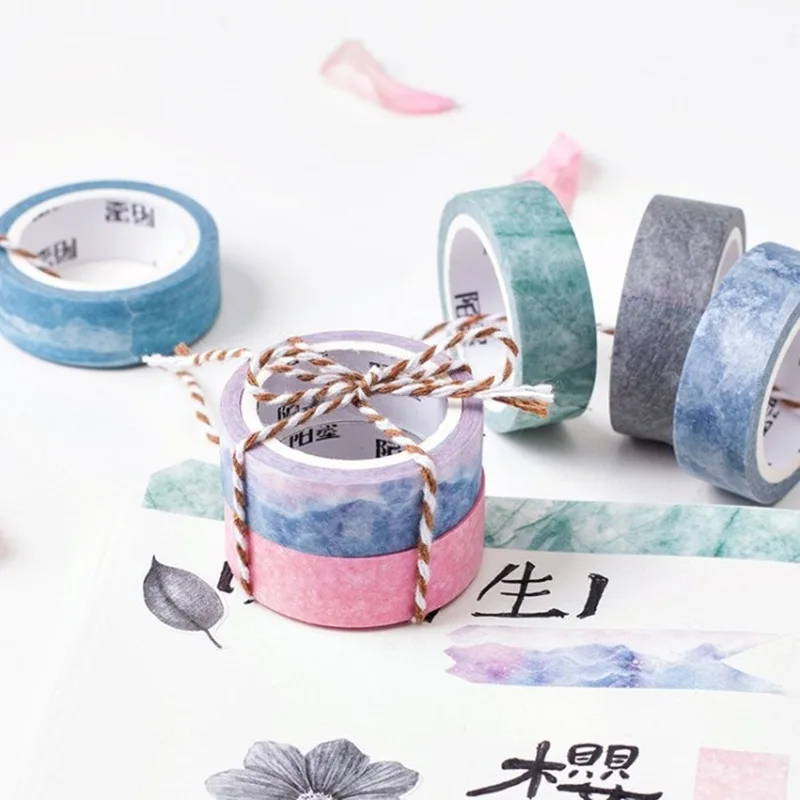 

24 pcs/Lot Nature color masking tape washi paper tapes 15mm*7m Decorative sticker for frame diary Stationery School supply CJ635