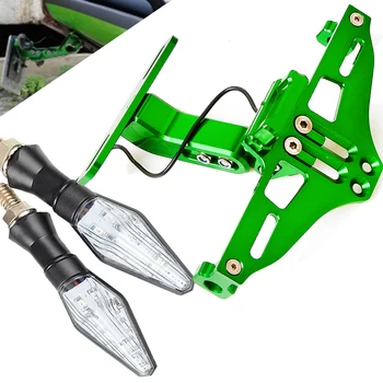 

Motorcycle License Plate Mount Holder Turn Signal Light For Honda For Kawasaki Z750 Z800 ZX6R ZX7R ZX9R ZX10R R1 R3 R6 MT07 MT09