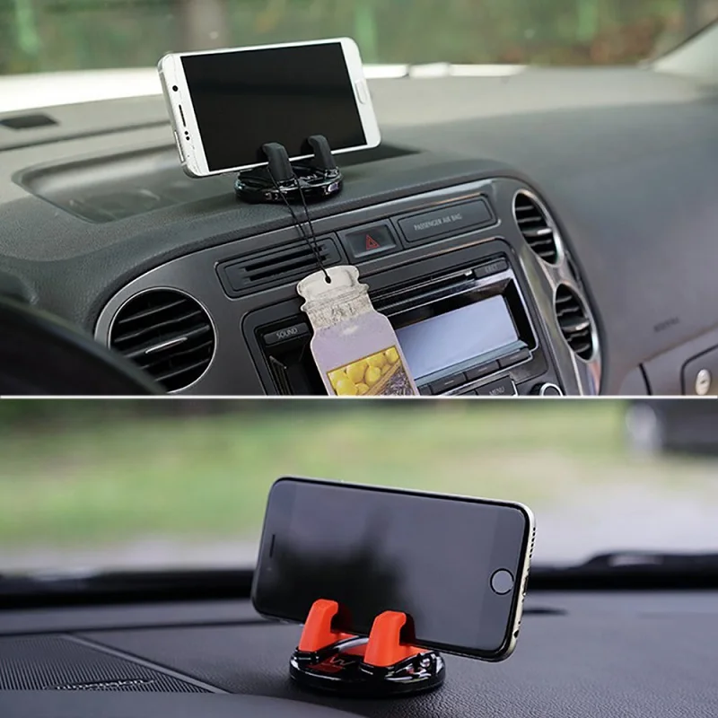 

Car Ornament IPhone Holder 360 Degree Rotation PC + Silicone Dashboard Decoration For GPS Holder Cell Phone 75mmx45mm