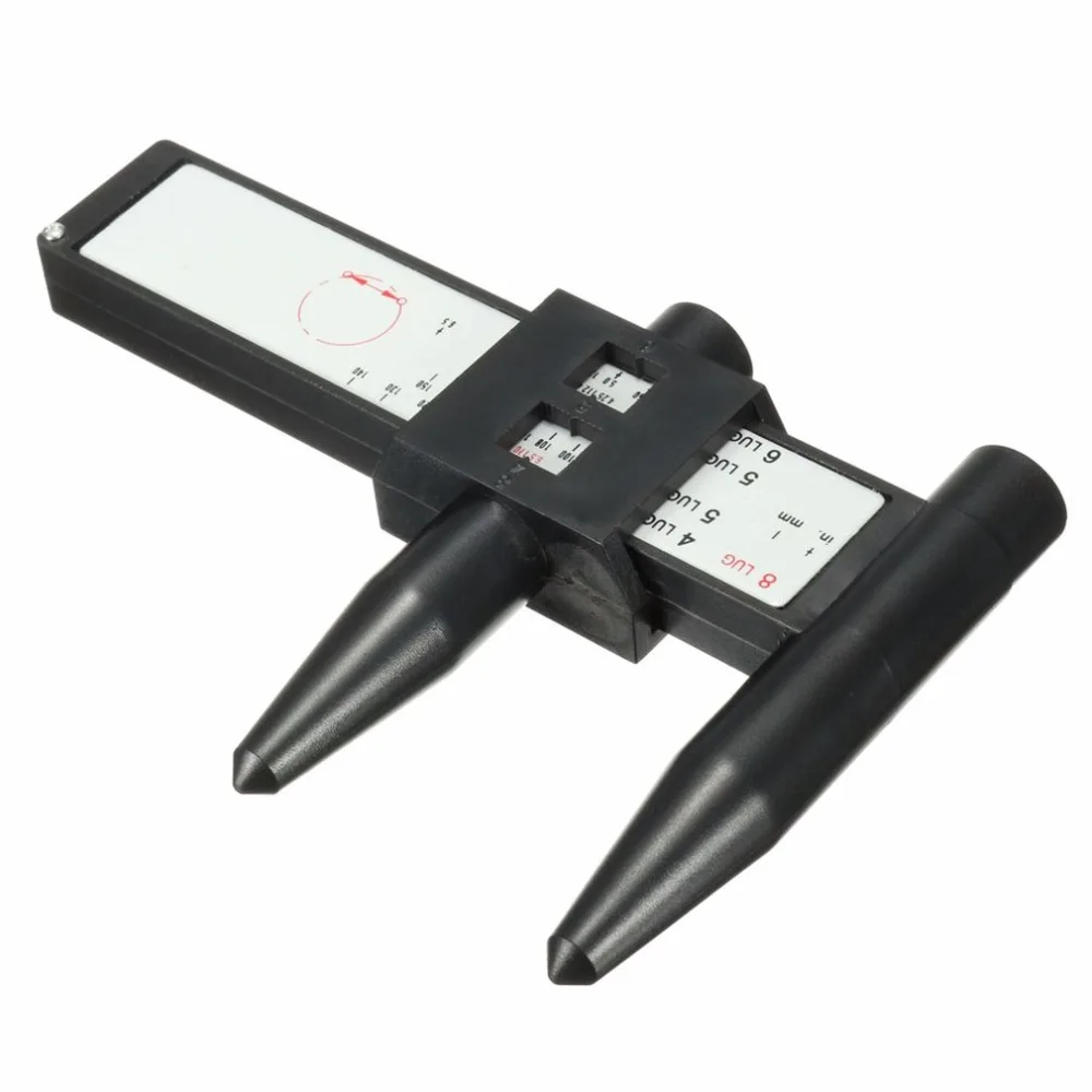 

Wheel Bolt Pattern 4 5 6 8 Lug Gauge Tool Handheld Quick Measuring Instrument Portable Lightweight Black Measure Tool