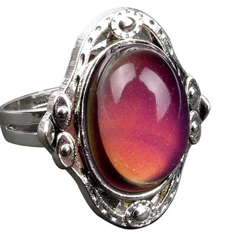 

1 Piece Women Mood Rings Temperature Change Colorful Color Emotion Feeling For Unisex Party Adjustable Ring Jewelry