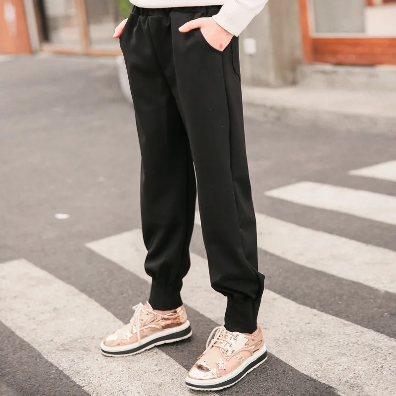 

Leggings Girl Spring Wear 2018 Girls Pans Trousers Solid Loose Pencil Pants Elastic Waist Clothes For Teenagers 6 8 10 12 Years