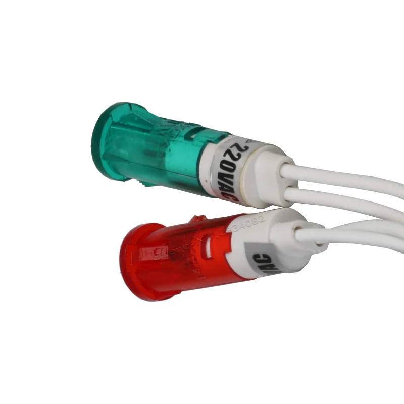 

10mm Signal lamp indicator light Green red 24VDC 220VAC pilot lamp warning light NHC 170mm Cable wire long