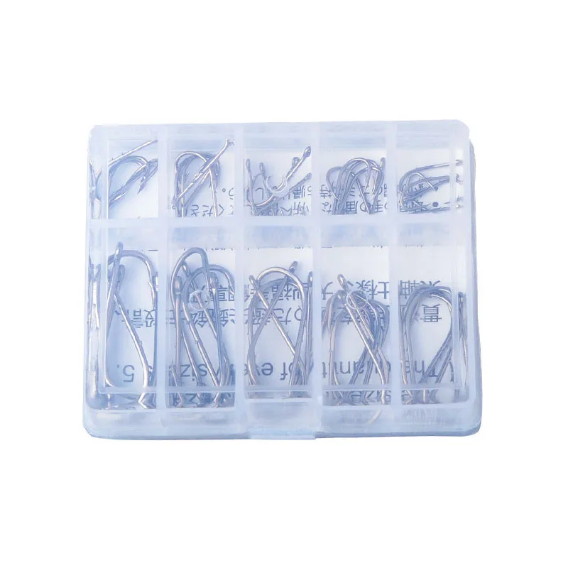 

Fishing Hook 50 Pcs/Lot 3# -12# Carabiner Pesca Carbon Steel Fishhooks Durable Fishing Hooks with Hole Carp Fishing Box