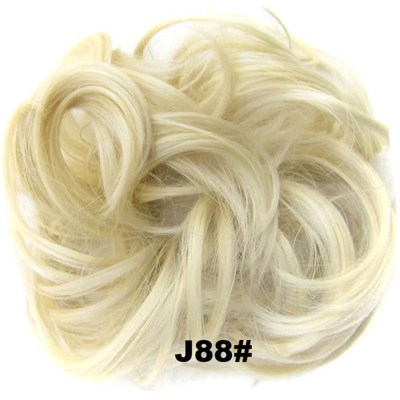 Jeedou эластичные шиньон грязный кудрявый пучок микс серый натуральный шиньон синтетические волосы для наращивания шикарный и модный - Цвет: #10