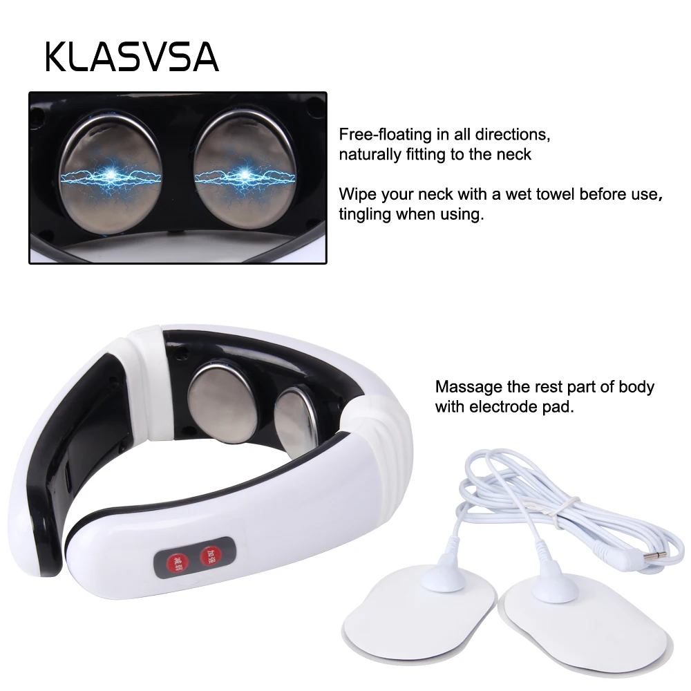 KLASVSA электроды подушечки импульсный шейный массажер для шеи акупунктурный стимулятор проволока Tens физиотерапия устройство забота о здоровье мышц