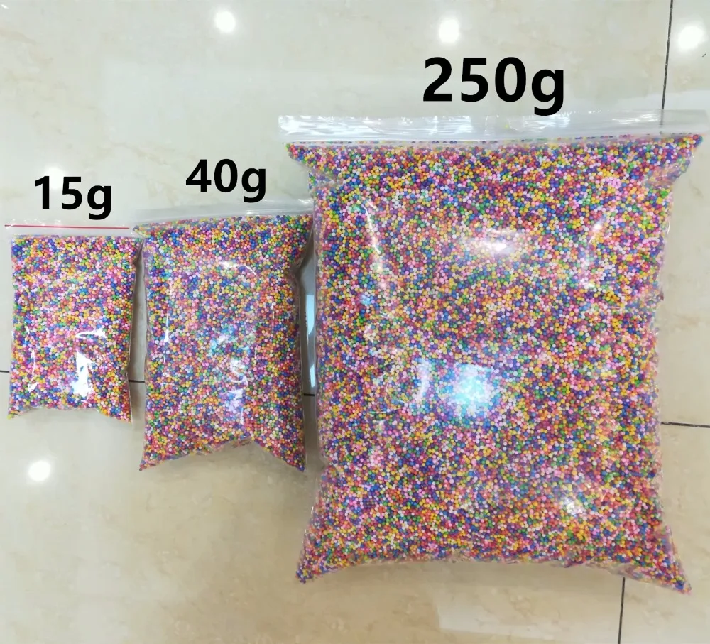 Bolas de Neve Acessórios de Partículas de Lama Contas de Espuma para Enchimento para Faça Bolsa Faça Você Mesmo Lodo Pequeno Minúsculo Suprimentos 2 Floam -4mm 250 g - 3 Cheap Argila de modelagem