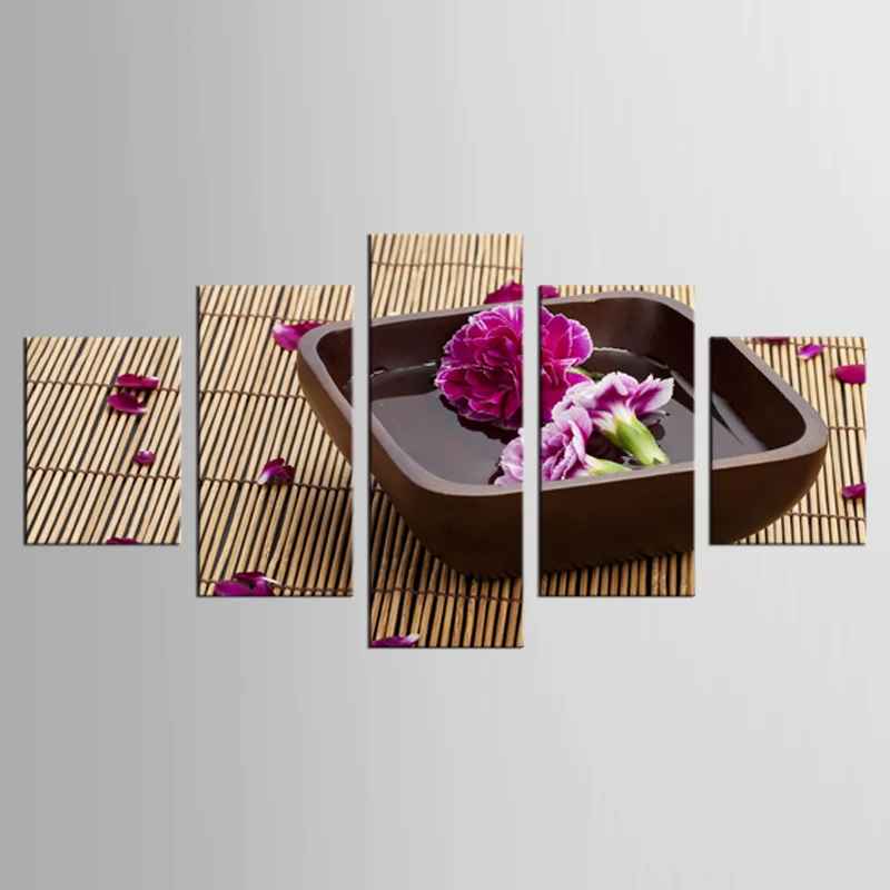 

5 panel beautiful carnations bouquet canvas mural art home decoration living room canvas printing modern painting XL-FJ306-1
