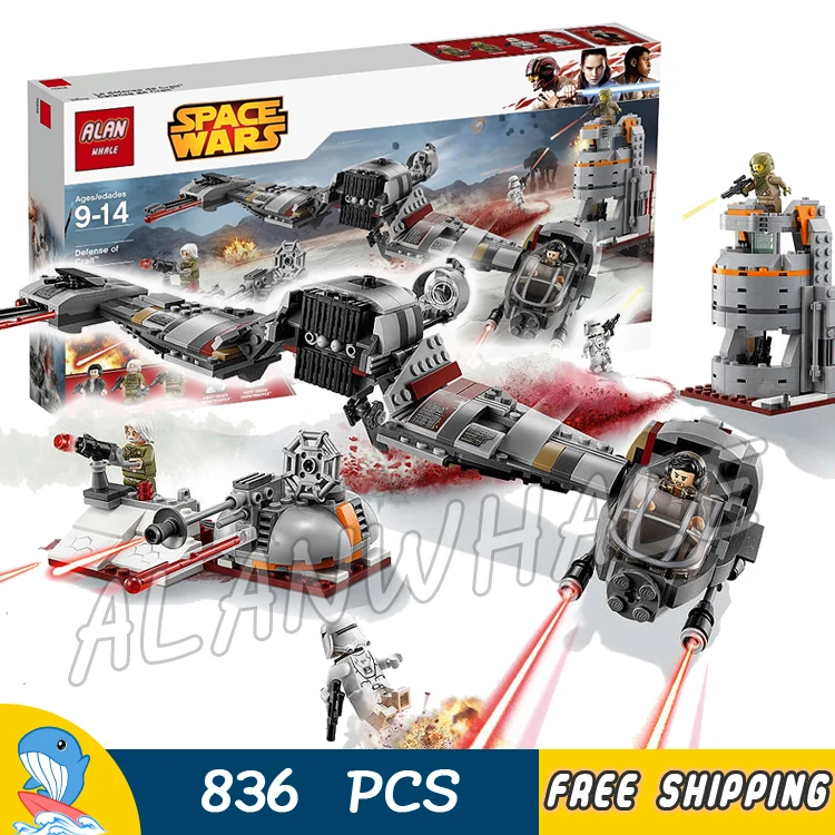 

836pcs Space Wars The Last Jedi Defense of Crait Ski Speeder 05141 Model Building Blocks Assemble Toy Brick Compatible With Lego