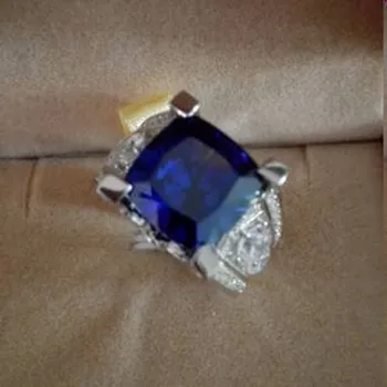 

Qi Xuan_AAA Blue Stone Rings_Fashion Rings_S925 Solid Silver Blue Stone Square Rings _Manufacturer Directly Sales