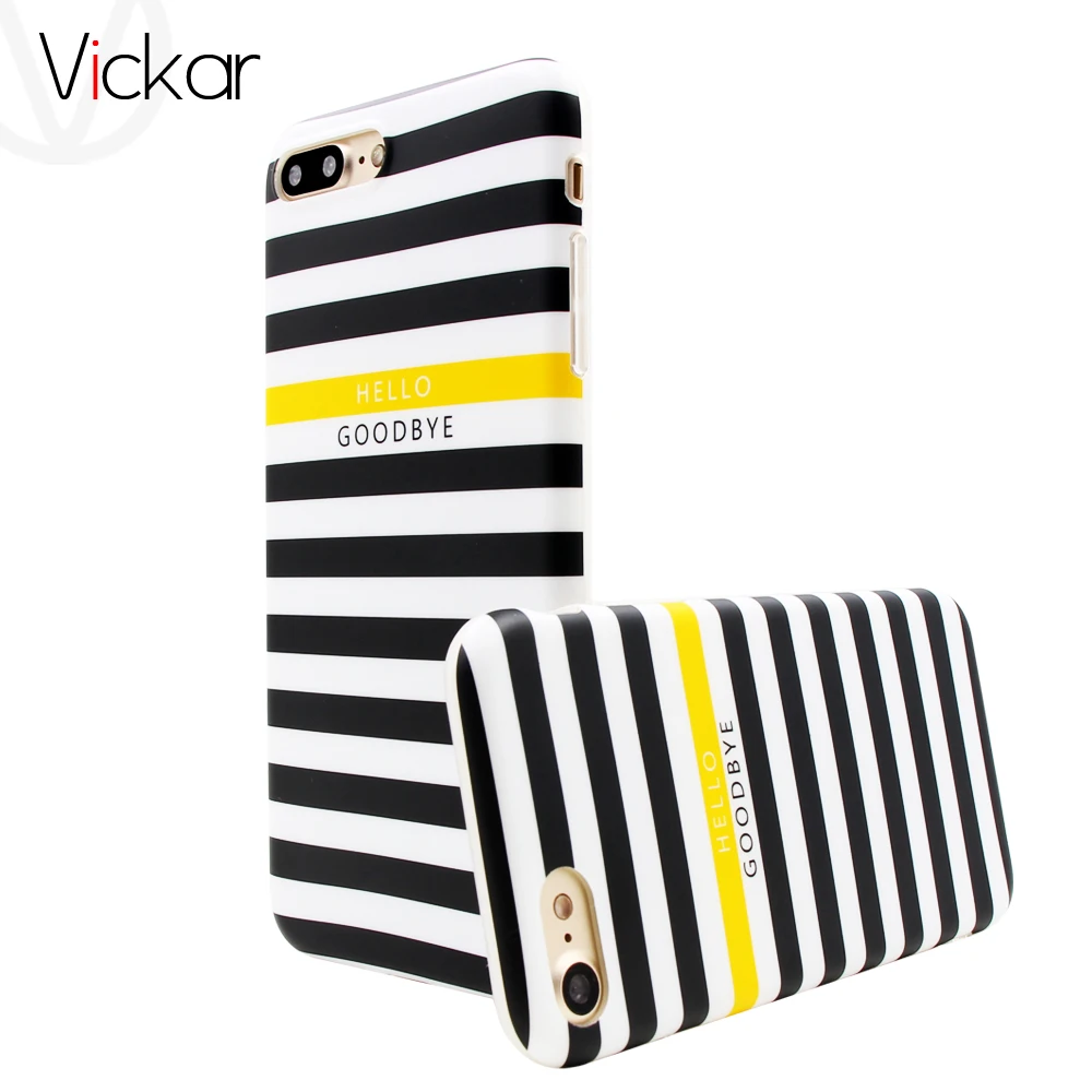 Zebra Stripe Case For iphone 6 6s plus Hard fashion White Black for Apple 7 Plus Protect Phone back cover Coque Capa |