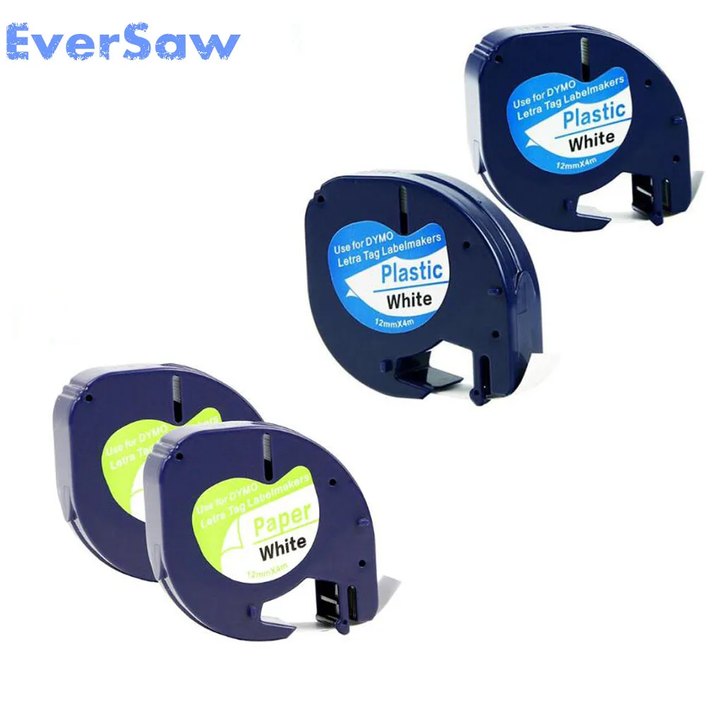 4PK разноцветные dymo letratag 91200 91201 бумажная пластиковая лента для этикеток этикетка 12