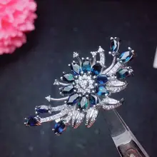 Роскошный серебряный Сапфир Подвеска из драгоценного камня твердый 925 Серебряный Драгоценный Камень Кулон