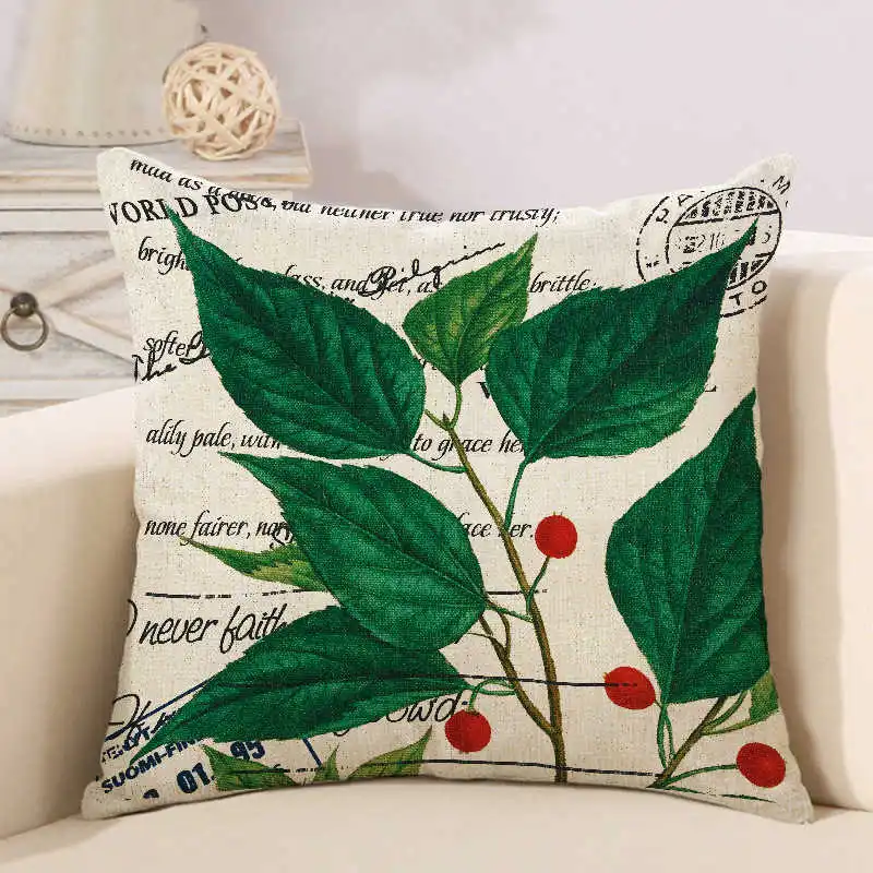 tropical plants leaves floral fruit cushion cover (4)