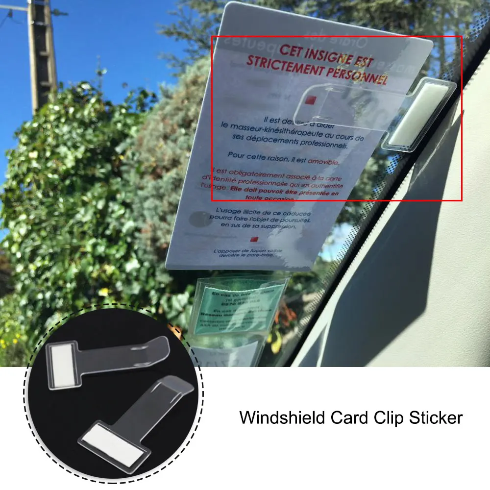 

2Pcs/Set Windshield Card Clip Sticker Parking Ticket Holder Fastener Stickers for Peugeot 308 clio zoe for Skoda a4 a7