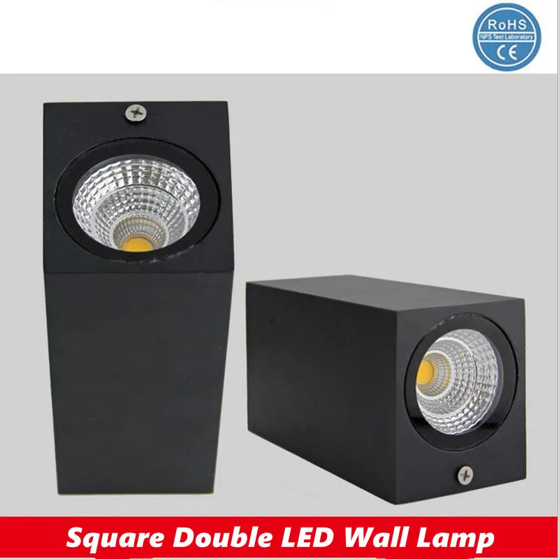 

Free Shipping 2pcs/lot 2*7W COB Double Wall Lamp Dimmable LED Wall Light UP an Down Outdoor Waterproof AC85-264V 2year Warranty