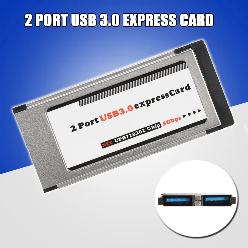 

2017 Dual 2 Port USB 3.0 Express Card 34mm/54mm Slot Express Card PCMCIA Converter Hidden Adapter For Laptop Notebook New