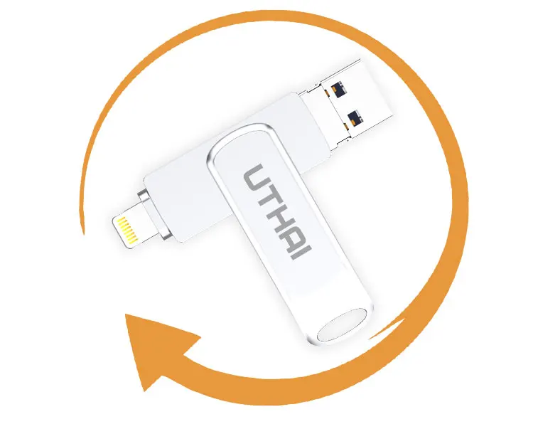 UTHAI T80 Lightning/Micro/USB 3,0 три в одном USB флеш-накопитель 128 Гб металлический флеш-накопитель ключ 64 ГБ тип C Высокоскоростной флеш-накопитель