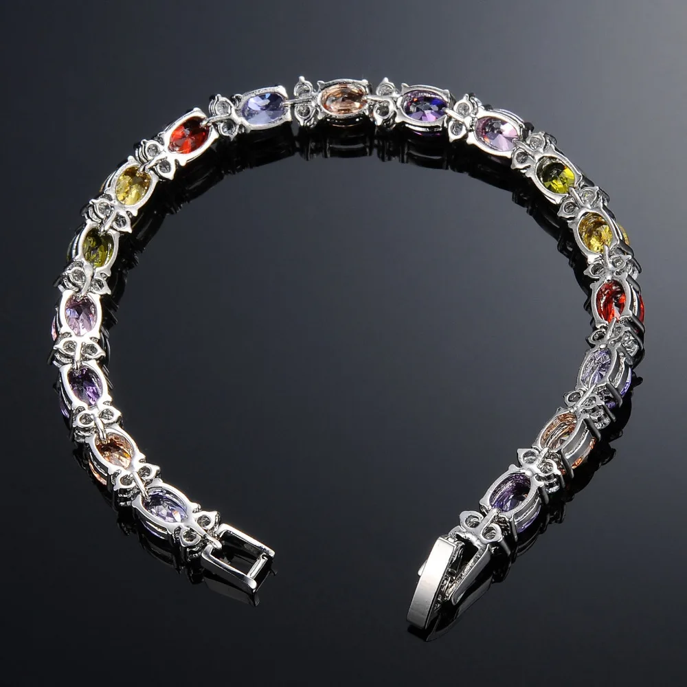 Fate Love Fashion New Arrival Bracelets AAA Cubic Zircon Colour Stones Silver Color Wedding Bracelet Woman Party Jewelry FL419