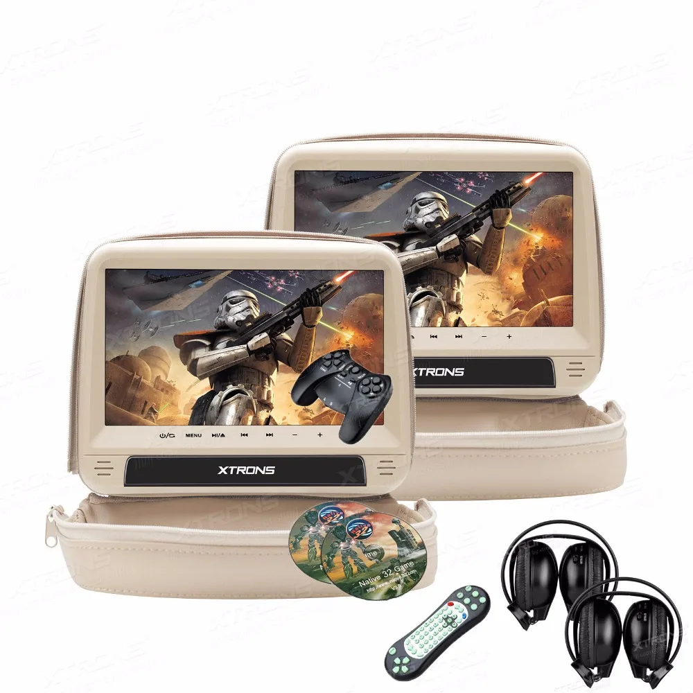 Мониторы XTRONS 2x9 &quotHD цифровая панель кожаный чехол подголовник DVD проигрыватель с