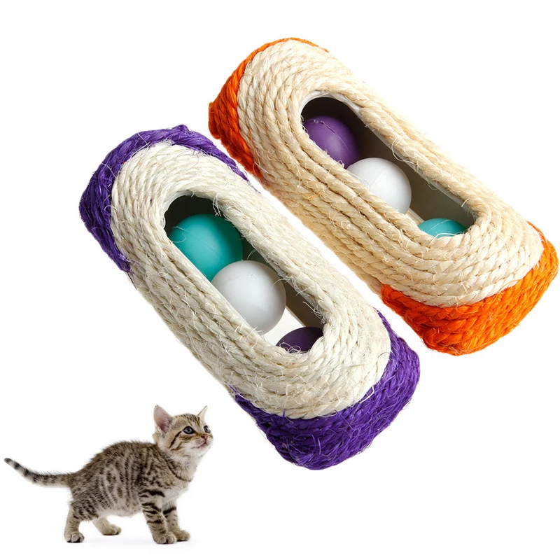 Кошка котенок игрушка роликовый сизаль барабан Когтеточка 3 в ловушке | Игрушки для кошек -32752688184
