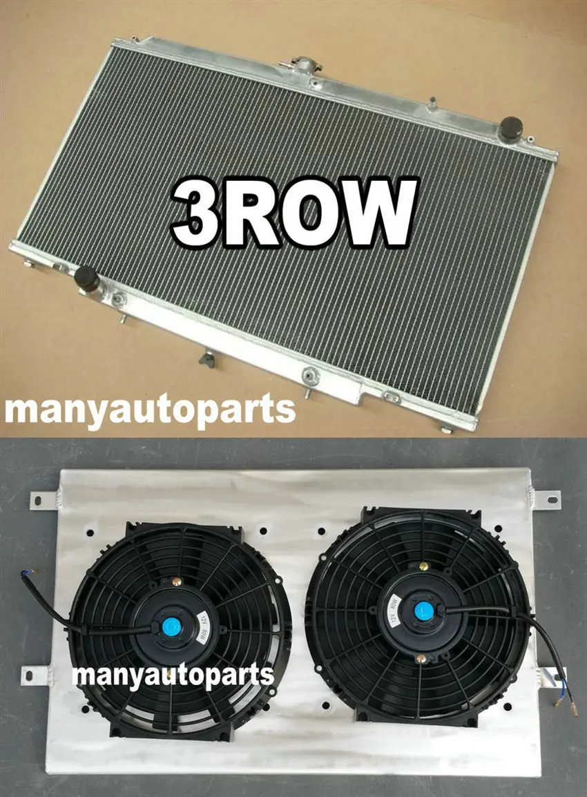 Aluminum Radiator+shroud+fan For Nissan Patrol Y61 Gu 4.2l Td Diesel 97