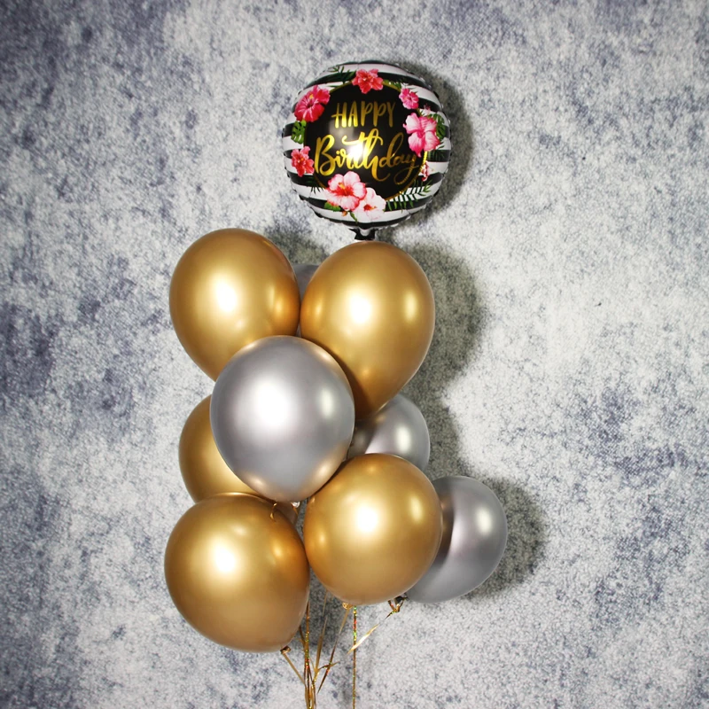 gold crown foil balloon latex balloons (10)