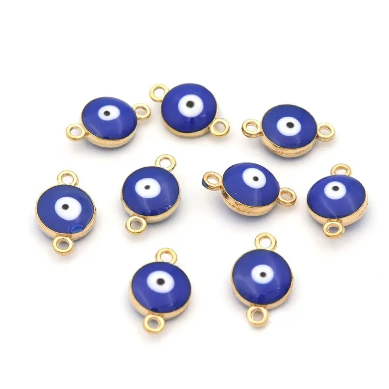 

10pcs Colorful Flower Evil Eye Loose Spacer Metal Enamel Beads For Jewelry Finding Making Accessories Wholesale Supply