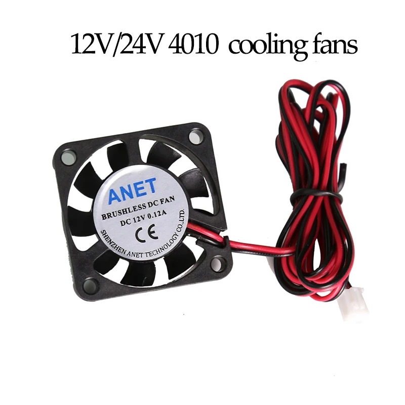 

2pcs Anet A6 A8 e10 e12 DC12V/24V 4010 Cooling fan 40x40 Ultra quiet radiator extruder special oil bearing for 3d printer parts