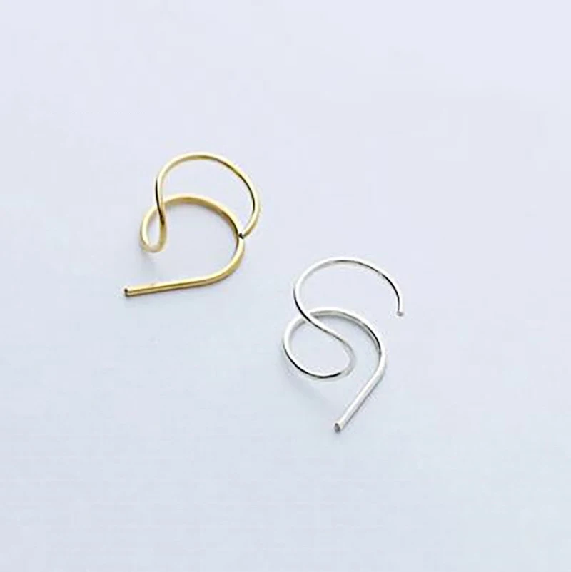 Модные 925 пробы Серебряные Персонализированные минималистичные серьги-гвоздики для женщин хипстерские женские золотые S925 ювелирные изделия подарок