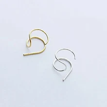 Модные 925 пробы Серебряные Персонализированные минималистичные серьги-гвоздики для женщин хипстерские женские золотые S925 ювелирные изделия подарок