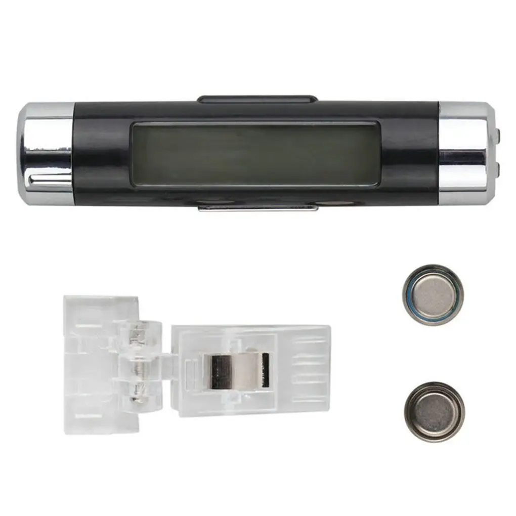 2 in 1 Car Digital LCD Temperature Clock Auto Accessories Time Clock Air Vent Outlet Clip On Thermometer