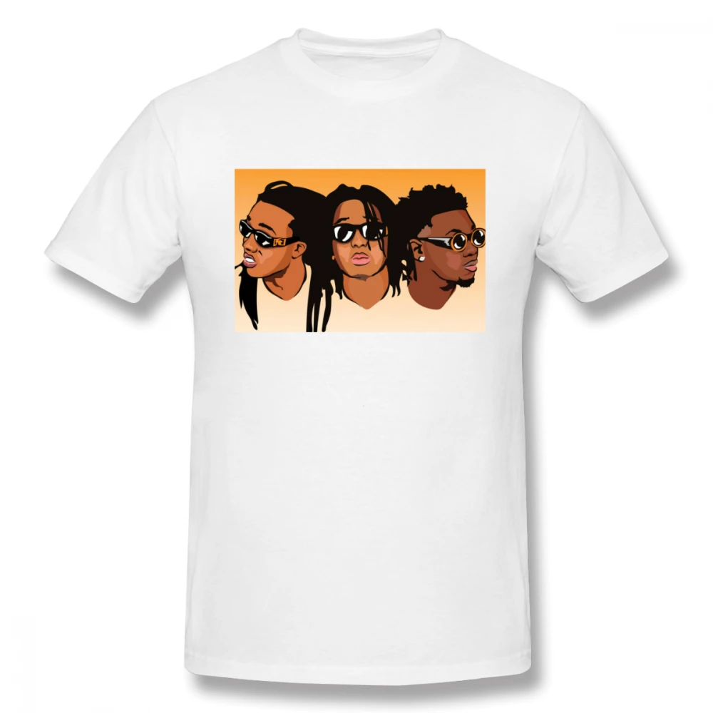 Best Custom Migos Cartoon Homme Tee Shirt For Male Novelty Custom For Boy Quality Cotton Hip Hop T Shirt