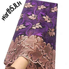 WorthSJLH African Lace Fabric 2019 High Quality Cord Nigerian Lace Fabric Wedding French Tulle Net Lace Fabric For Dresses