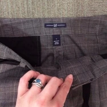 GAP skirt womens size S small gray plaid skirt polyester blend gapstretch (3)