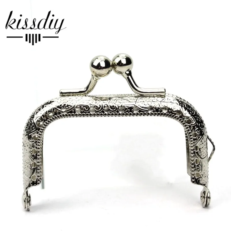 KISSDIY 20PCS 6.5cm silver Metal Coin Purse Frame small size kiss clasp sewing Bag Handle DIY ...